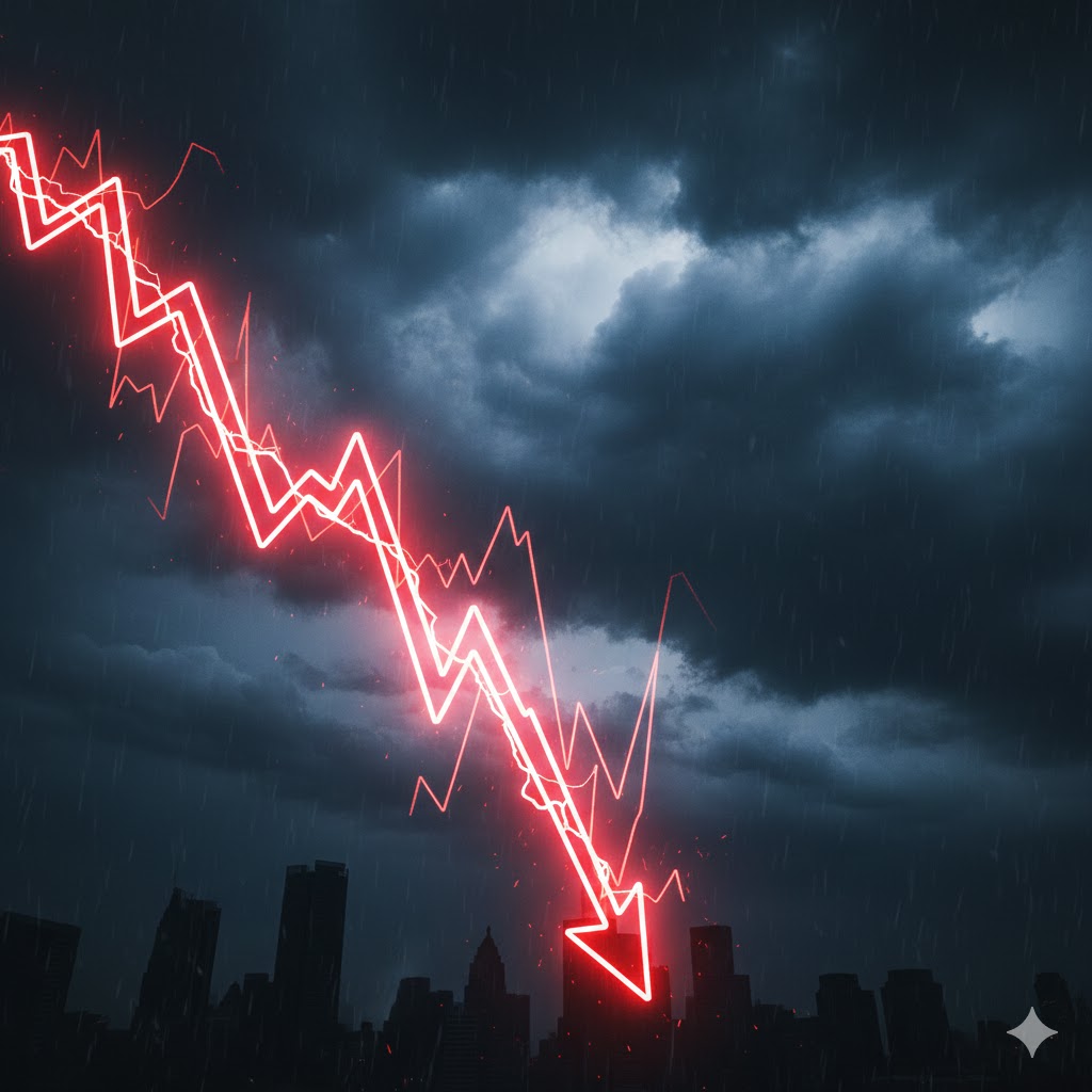 declining chart representing shadow banking risks Strategic Vision Representation