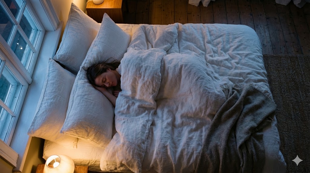 Person sleeping peacefully with alarm clock Strategic Vision Representation