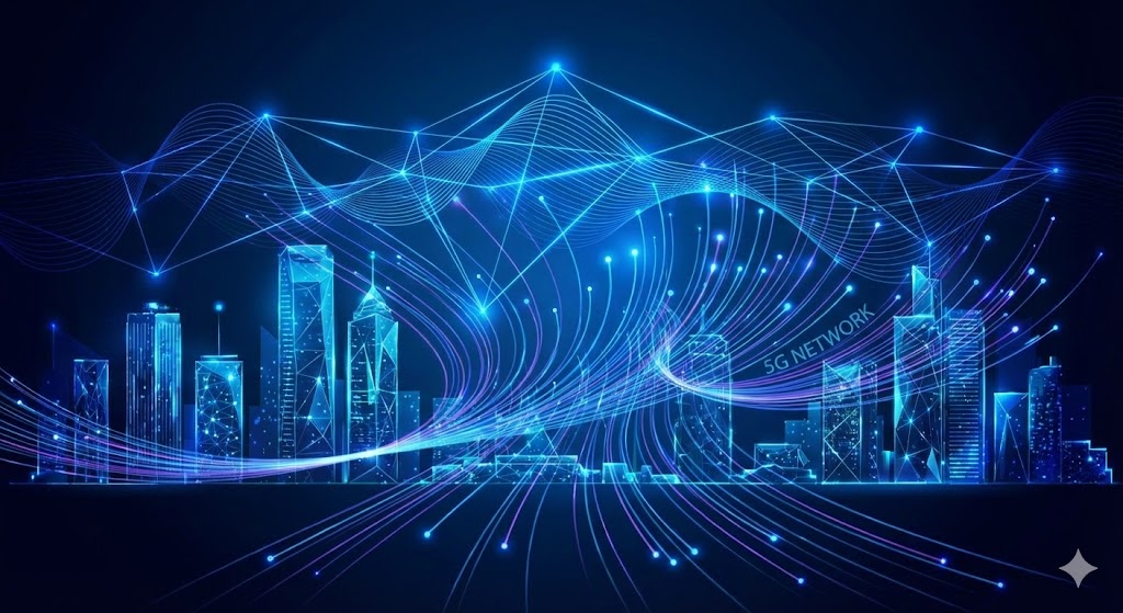 Abstract network connection nodes and links visualization Professional Insight Visual